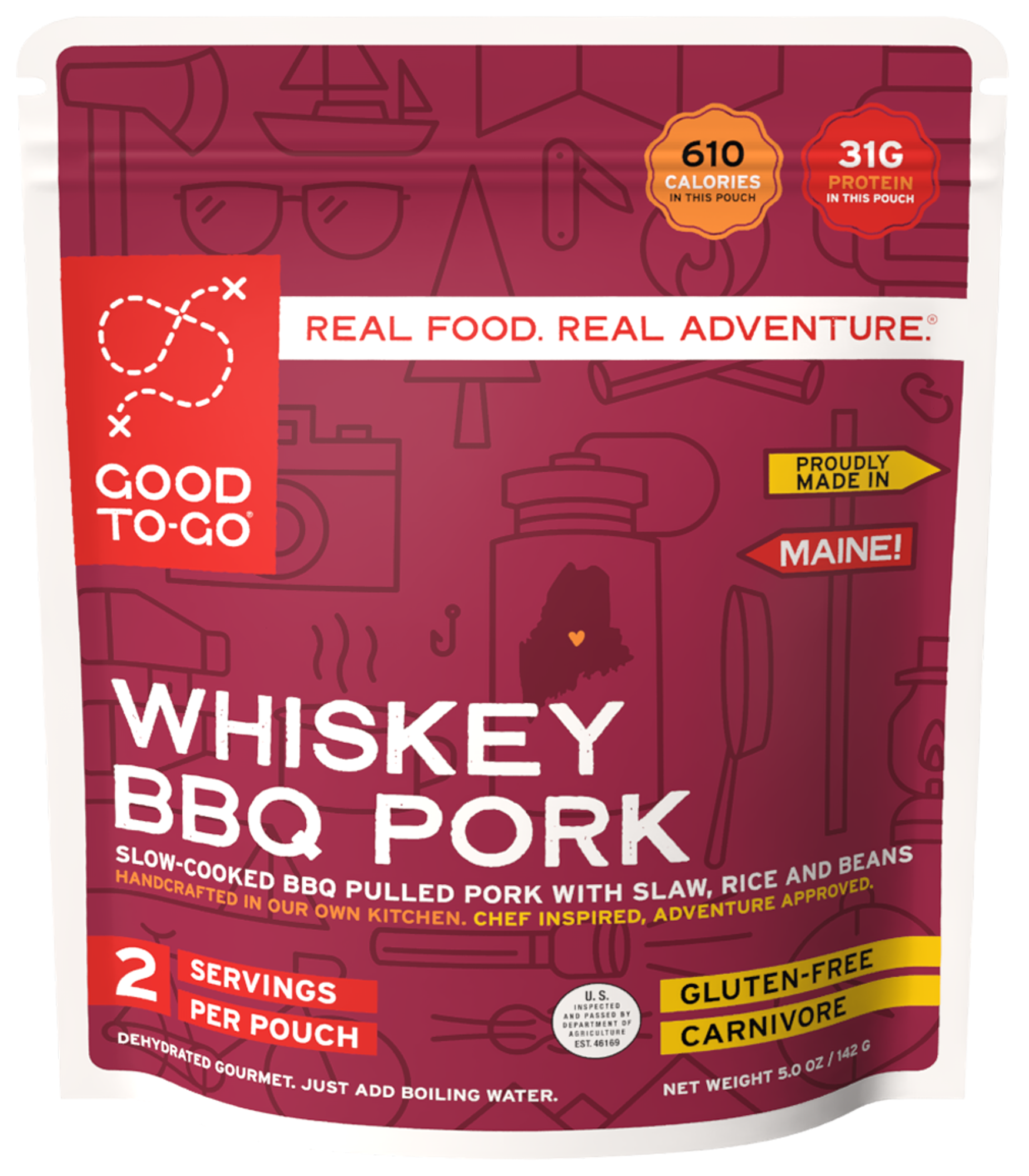 BBQ Pulled Pork w/ Whiskey Glaze & Slaw