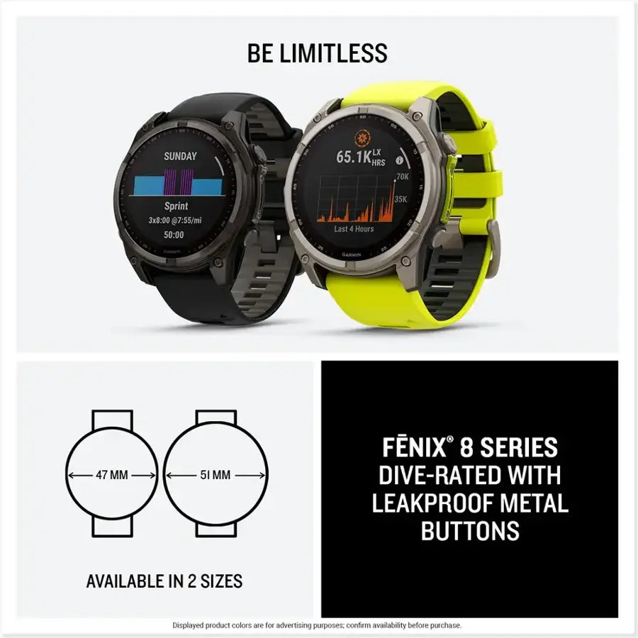 fēnix 8 Solar GPS Watch - 47mm, Sapphire