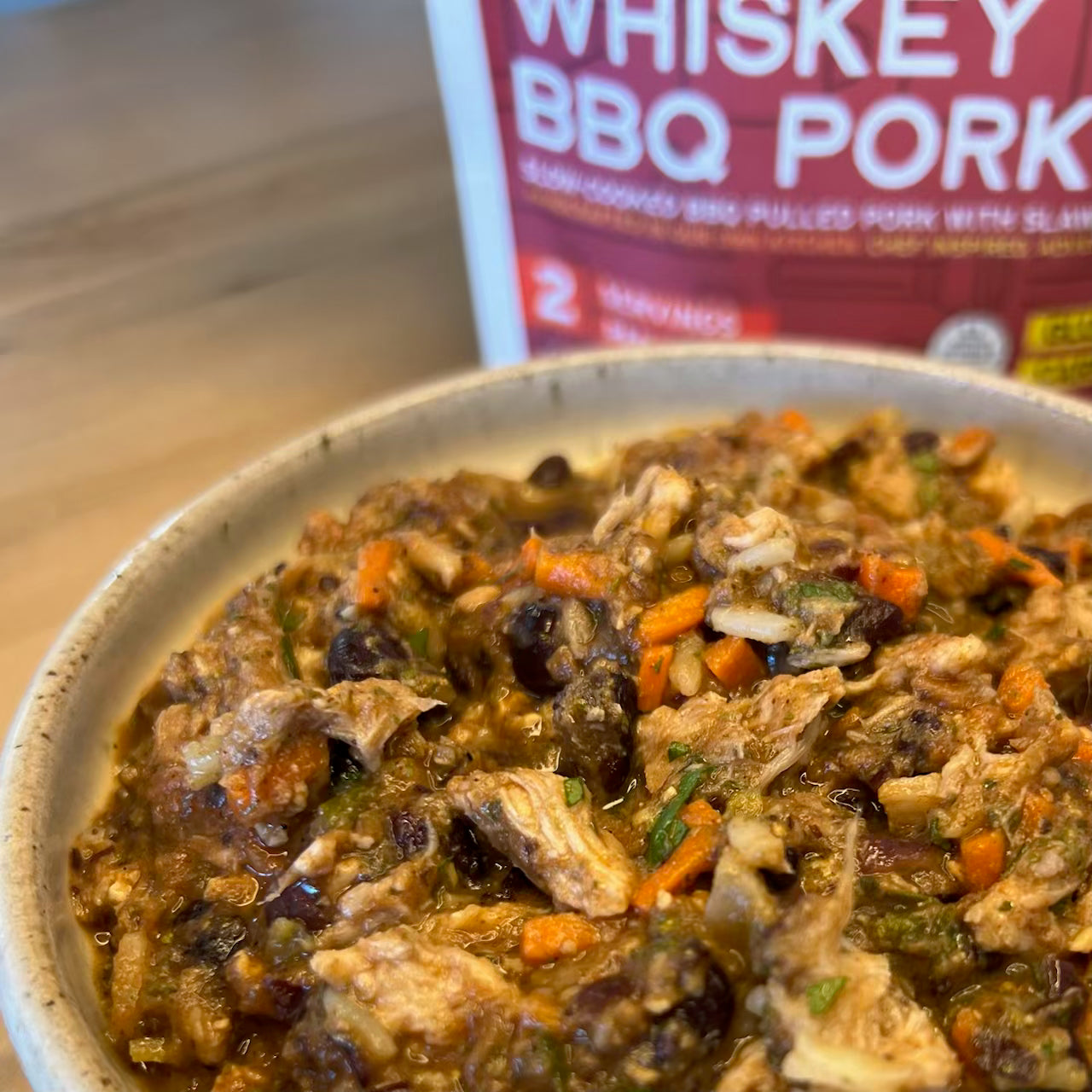 BBQ Pulled Pork w/ Whiskey Glaze & Slaw